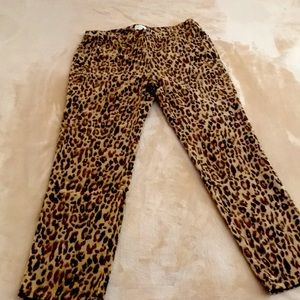 Chicos Leopard print corduroy jean-cut pants